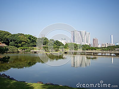 Beautiful Hama Rikyu Garden, Tokyo, Japan Editorial Stock Photo